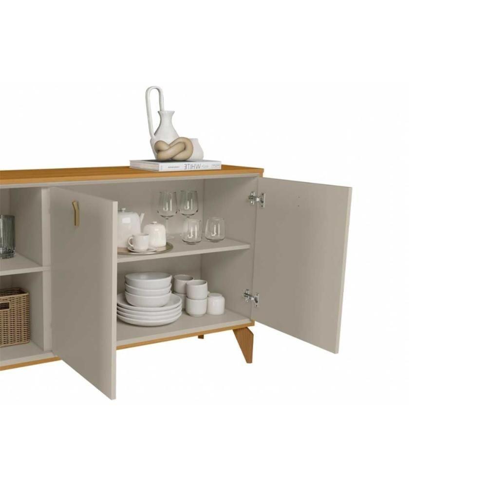 Buffet De Sala Jantar Aura C- 3 Portas Tauari-off White Fosco - Linea Brasil - 3