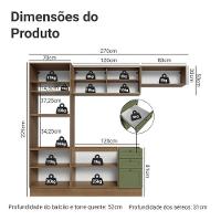 Armário De Cozinha Completa 270 Cm Rustic-verde Vik Madesa 04 Rustic-verde - 3