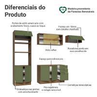 Armário De Cozinha Completa 270 Cm Rustic-verde Vik Madesa 04 Rustic-verde