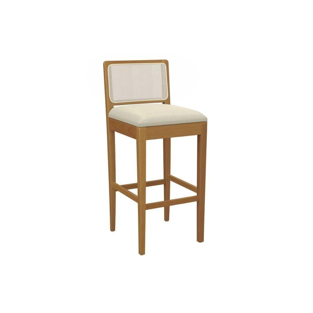 Banqueta Sala De Jantar Sara Madeira Maciça 1bmm005ca 1 Un Carvalho-linho Bege Argila-tela Bege - Kappesberg - 1