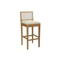 Banqueta Sala De Jantar Sara Madeira Maciça 1bmm005ca 1 Un Carvalho-linho Bege Argila-tela Bege - Kappesberg - 1