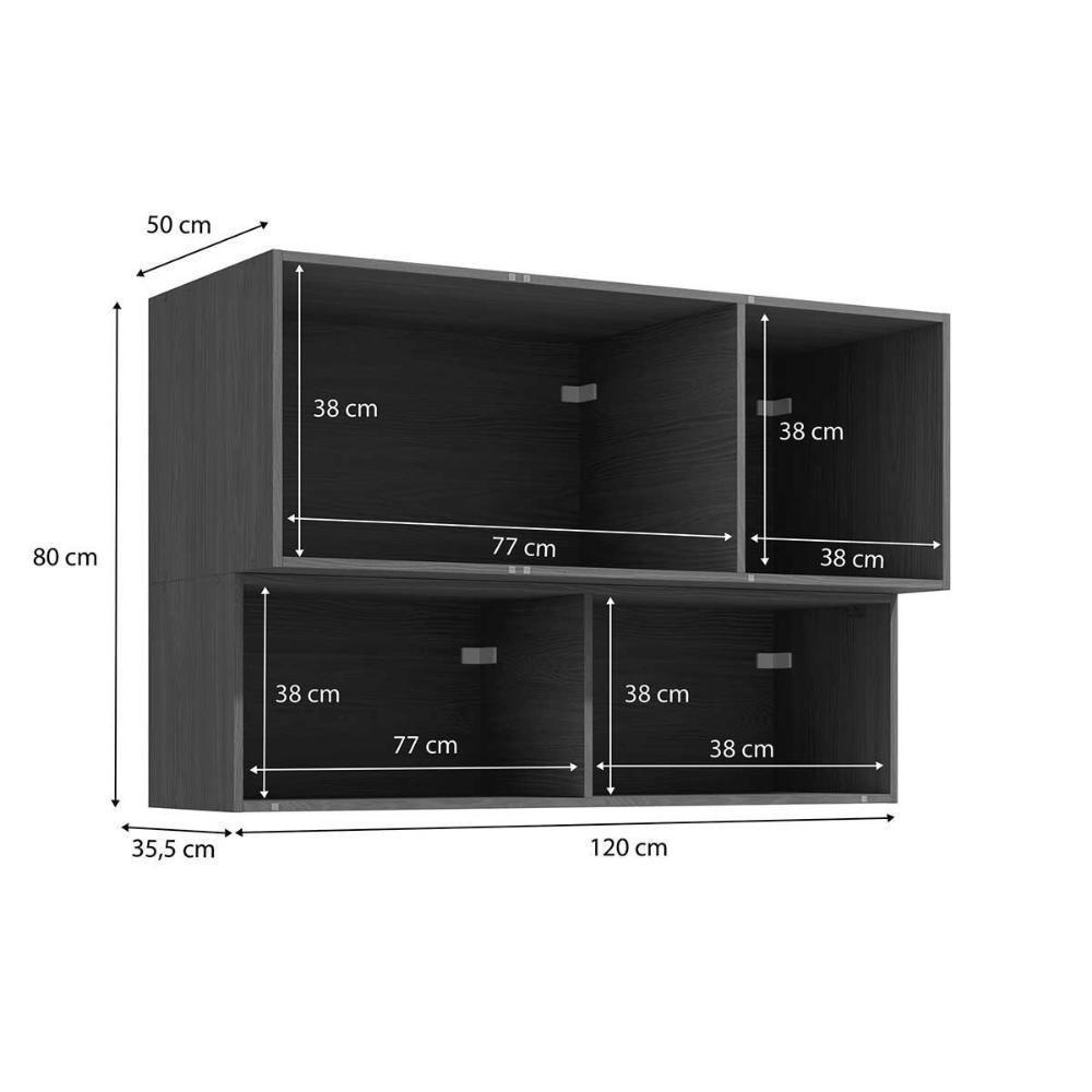 Armário Aéreo P- Cozinha Vibra T651 C- 4 Portas (1 C- Vidro) 120cm Canela-verde Pistache Lacca - Kappesberg - 2