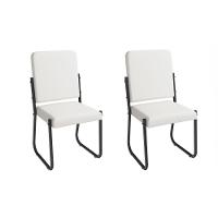 Cadeira Sala De Jantar Sicília 2c139prf Aço Kit 2 Un Preto-ano Branco - Kappesberg - 1