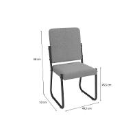 Cadeira Sala De Jantar Sicília 2c139prf Aço Kit 2 Un Preto-ano Branco - Kappesberg - 2