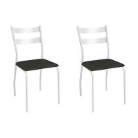 Cadeira De Cozinha Bali 2c141br Aço Kit 2 Un Branco-corano Preto - Kappesberg - 1