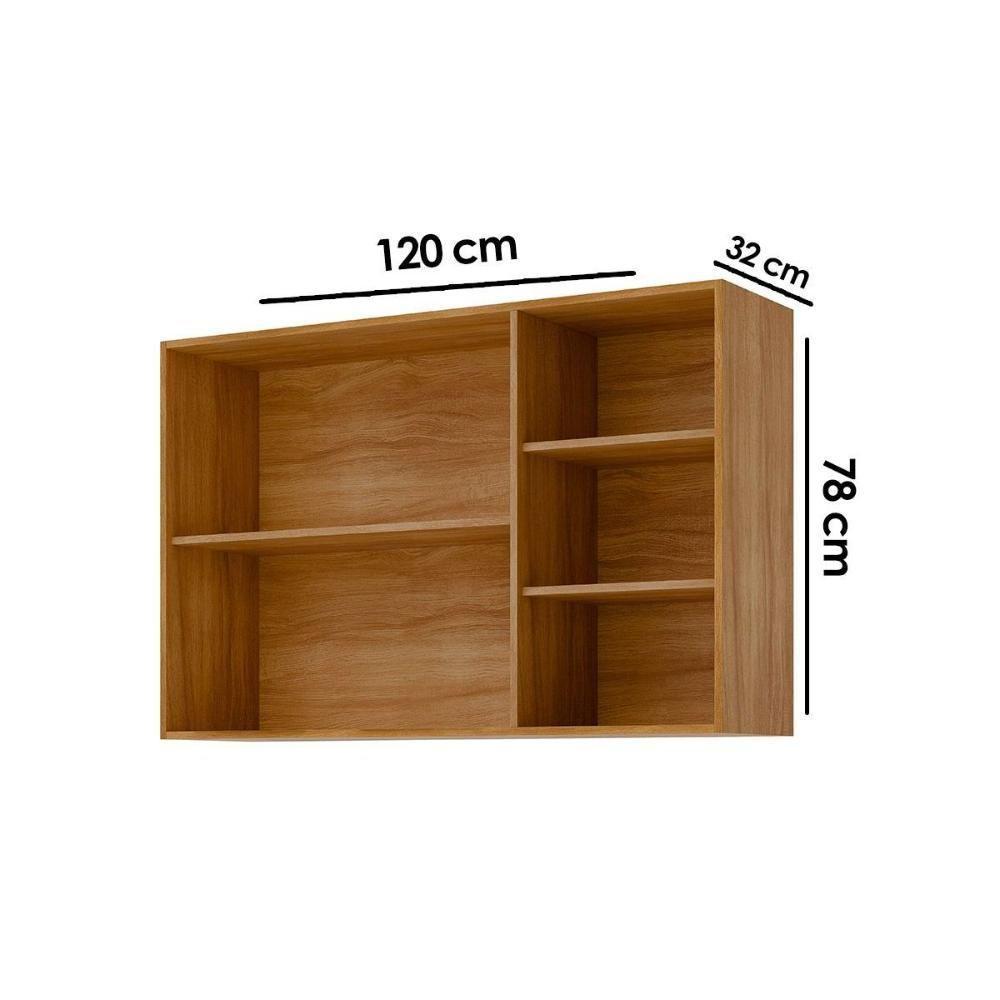 Armário Aéreo P- Cozinha Brilhante C- 2 Portas 120cm Cinamomo-platina - Mgm - 2