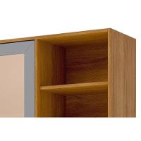 Armário Aéreo P- Cozinha Brilhante C- 2 Portas 120cm Cinamomo-platina - Mgm