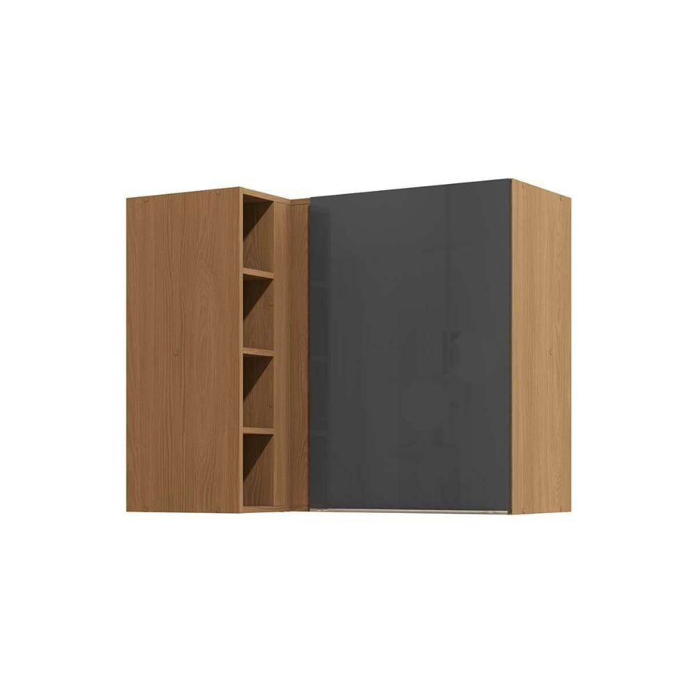 Armário Aéreo P- Cozinha Canto Reto Vibra T652 C- 1 Porta 98cm Canela-grafite Lacca - Kappesberg - 1