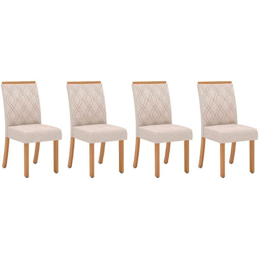 Cadeira De Cozinha Vita Kit 4 Uni Nature-suede Light Linho - Henn - 1