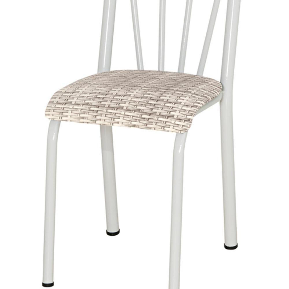 Cadeira Tubular America 021 Branco Assento Rattan Artef Rattan - 4