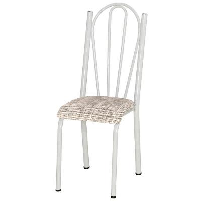 Cadeira Tubular America 021 Branco Assento Rattan Artef Rattan