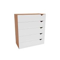 Cômoda Solteiro Porto C- 5 Gavetas Freijo-branco - Politorno - 1