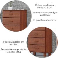 Comoda 4 Gavetas Madeira Maciça 79 Cm 1138 Imbuia Milani Store Imbuia