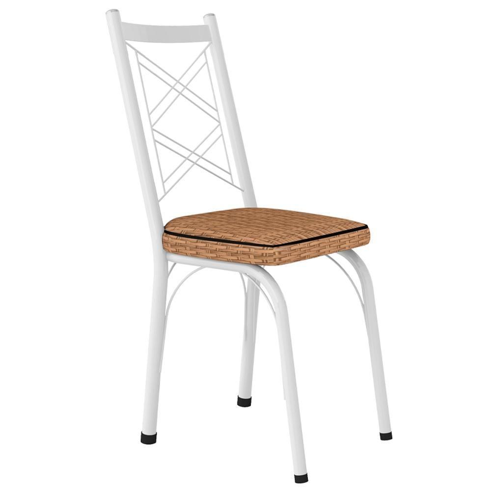 Cadeira Tubular Europa 143 Branco Assento Rattan Artef Rattan - 1