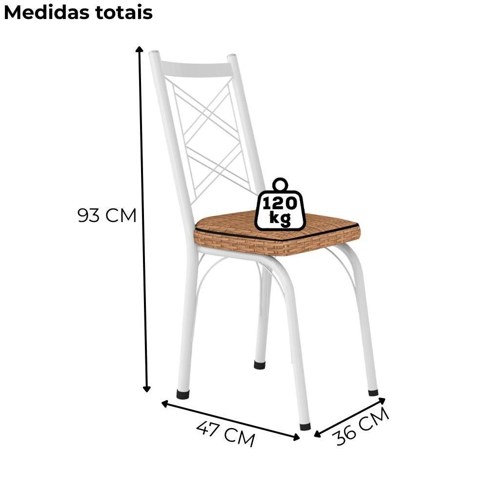 Cadeira Tubular Europa 143 Branco Assento Rattan Artef Rattan - 3