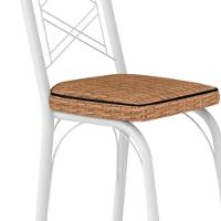 Cadeira Tubular Europa 143 Branco Assento Rattan Artef Rattan