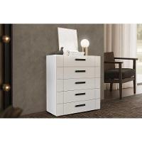 Cômoda Casal Lisboa C- 5 Gavetas Branco-creme - Politorno - 1