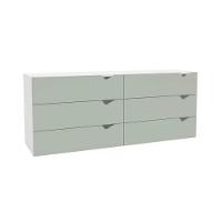 Cômoda Casal Porto C- 6 Gavetas Branco-azul - Politorno - 2