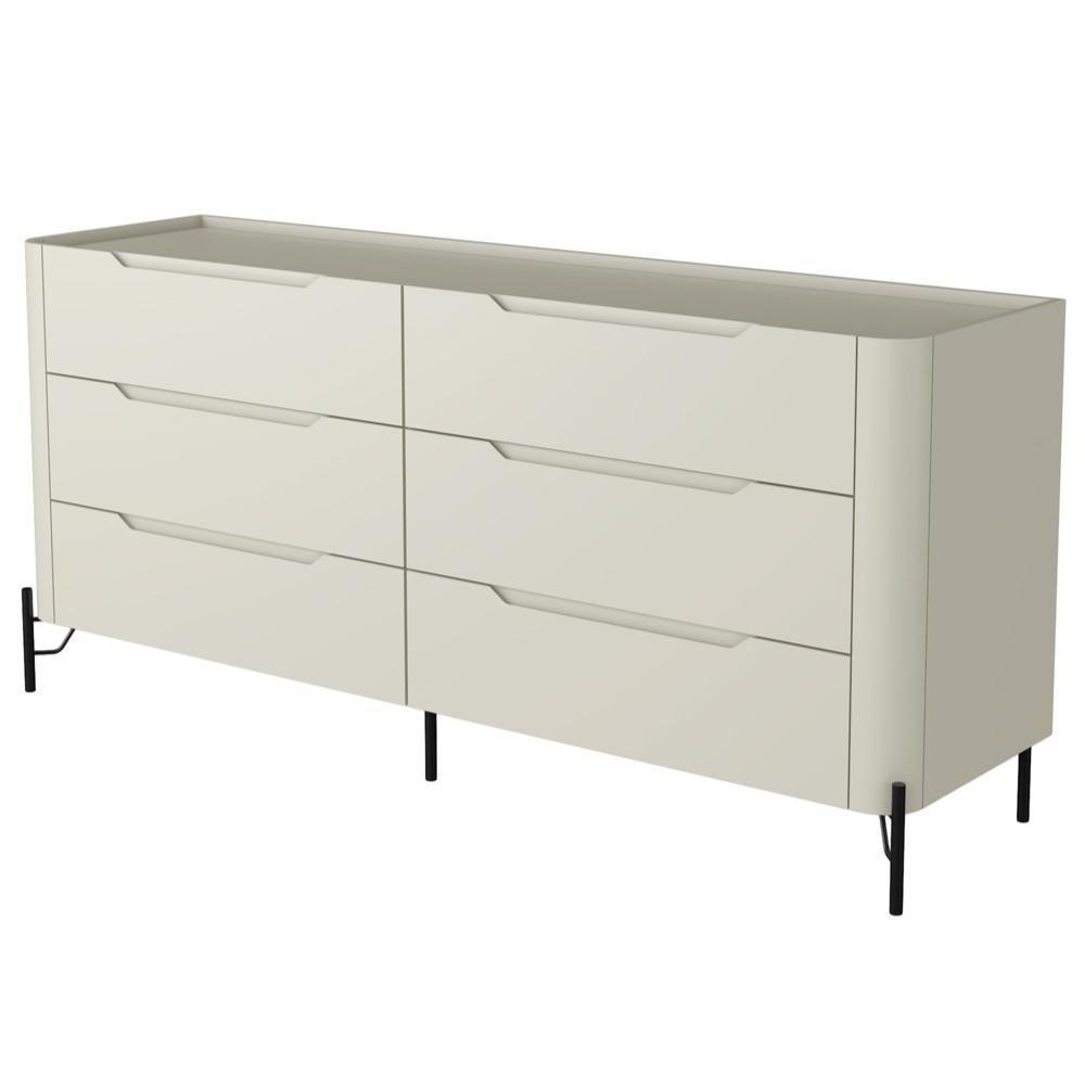 Cômoda Para Quarto Closet Orgânica 6 Gavetas Pés Industrial Preto Bliss I03 Luna - Lyam Decor - 4
