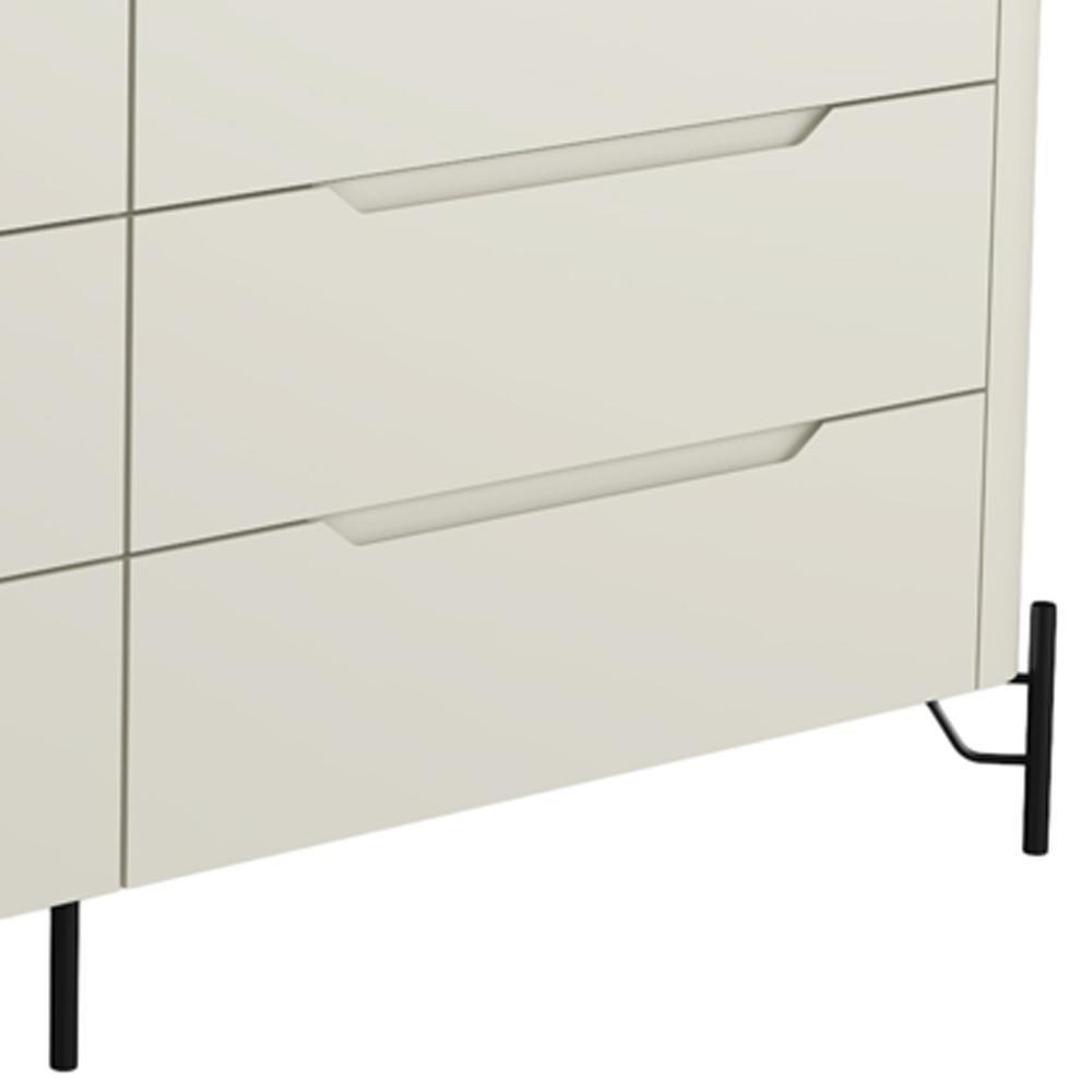 Cômoda Para Quarto Closet Orgânica 6 Gavetas Pés Industrial Preto Bliss I03 Luna - Lyam Decor - 5