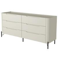 Cômoda Para Quarto Closet Orgânica 6 Gavetas Pés Industrial Preto Bliss I03 Luna - Lyam Decor