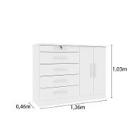 Cômoda Casal Istambul C- 2 Portas E 5 Gavetas Cinamomo-off White - Tcil Móveis - 2