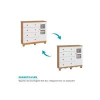 Cômoda Bebê Uli C- 1 Porta Cristal E 4 Gavetas Branco-amendoa - Peroba - 5