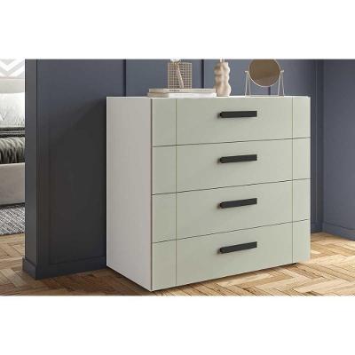 Cômoda Casal Lisboa C- 4 Gavetas Branco-verde - Politorno