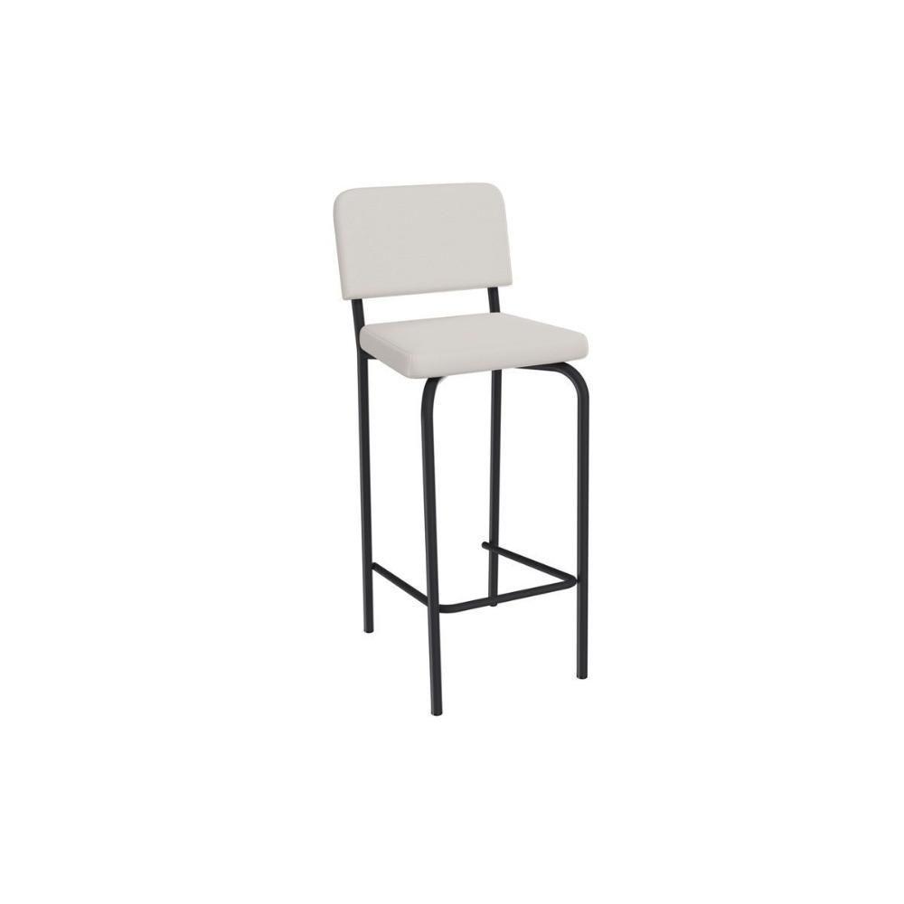 Banqueta Sala De Jantar Fiji 1b712prf Aço 1 Un Preto-ano Branco - Kappesberg - 1
