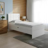 Cama Baú Solteiro Branco 4 Repartições Internas Branco - 1