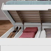 Cama Baú Solteiro Branco 4 Repartições Internas Branco - 3