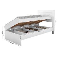 Cama Baú Solteiro Branco 4 Repartições Internas Branco - 4
