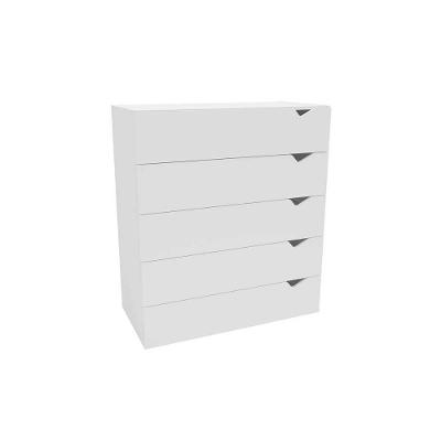 Cômoda Solteiro Porto 5 Gavetas MDF com Corrediças Telescópicas Branco