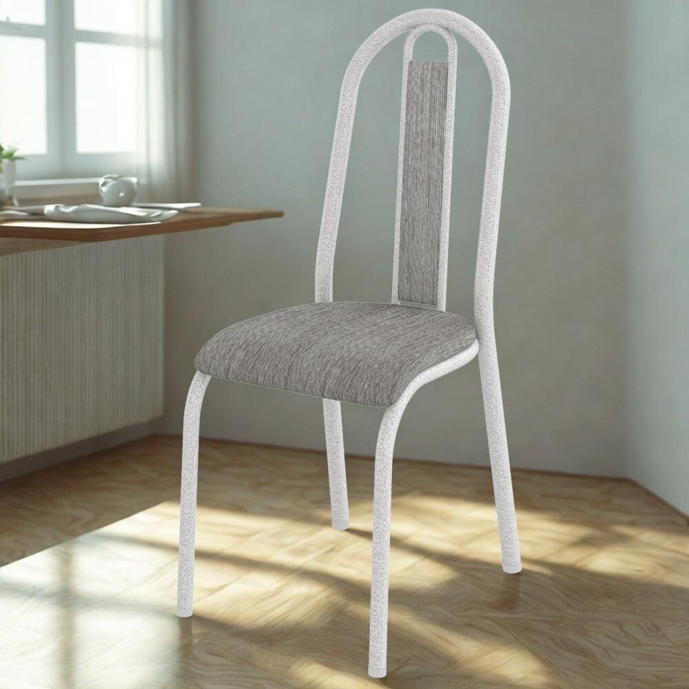 Cadeira Tubular America 058 Cromo Branco Assento Grafiato Artef Grafiato - 2