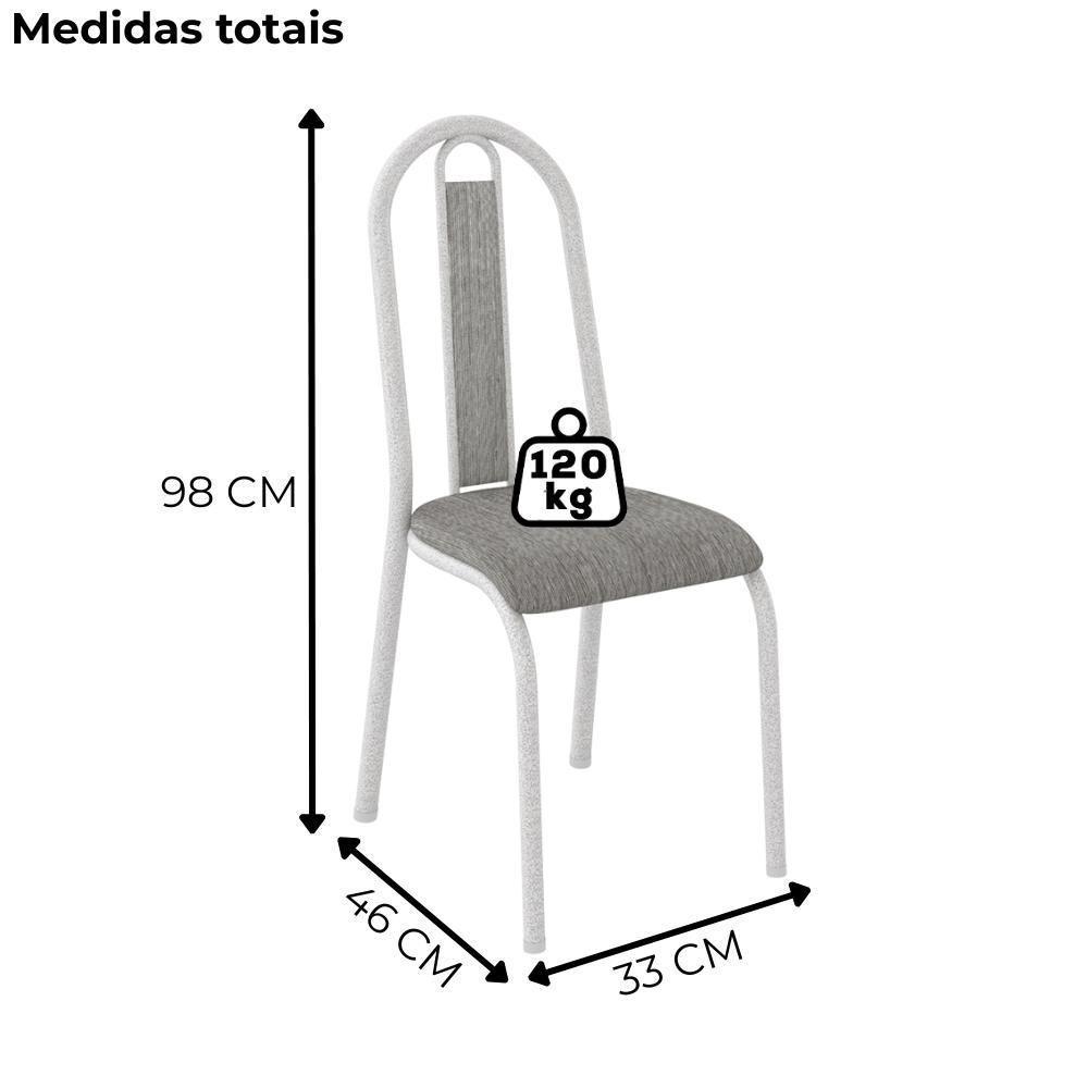 Cadeira Tubular America 058 Cromo Branco Assento Grafiato Artef Grafiato - 3