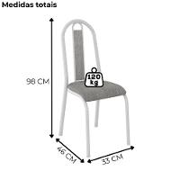 Cadeira Tubular America 058 Cromo Branco Assento Grafiato Artef Grafiato - 3