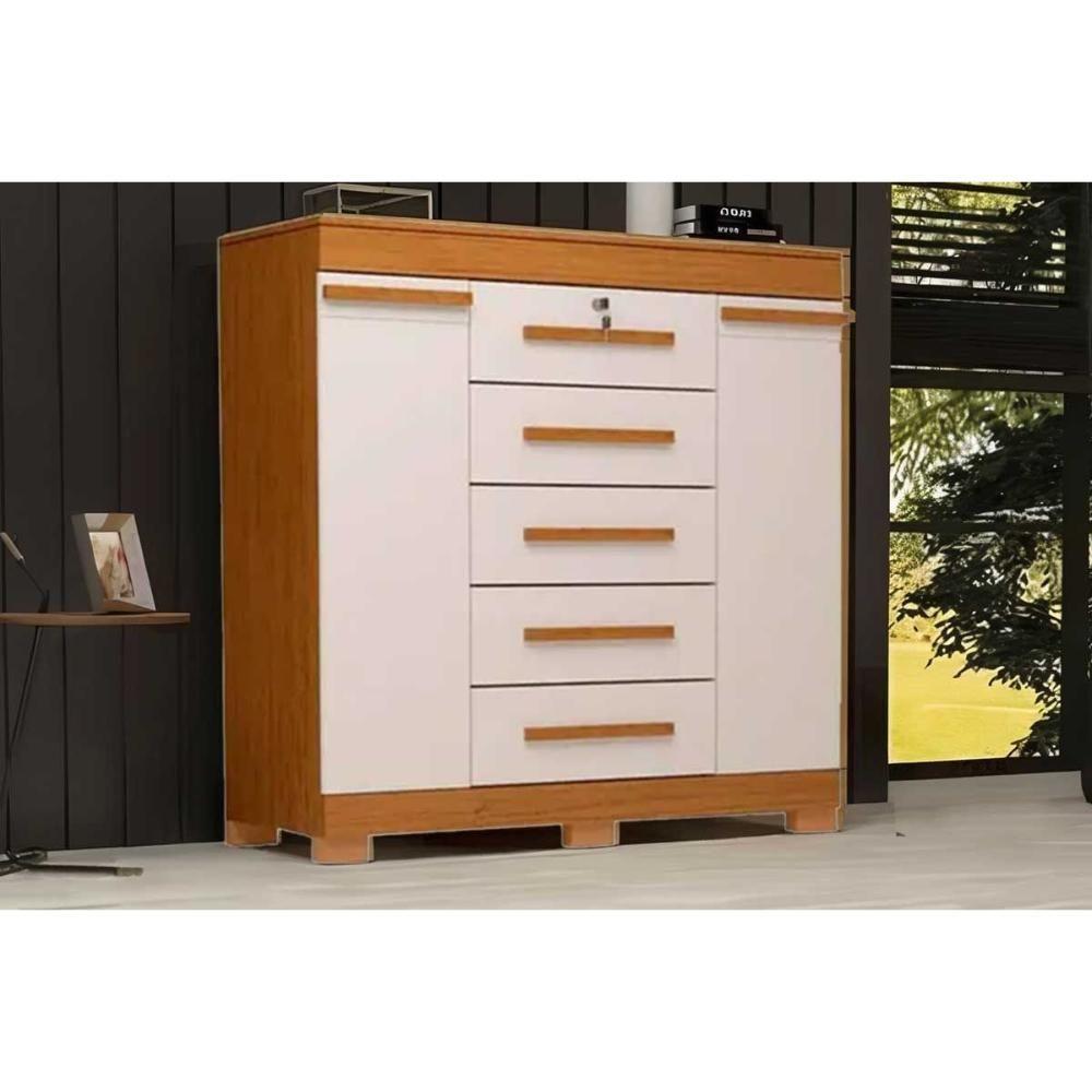 Cômoda Casal 2 Portas E 5 Gavetas Diana Nature-off White - Acp - 1