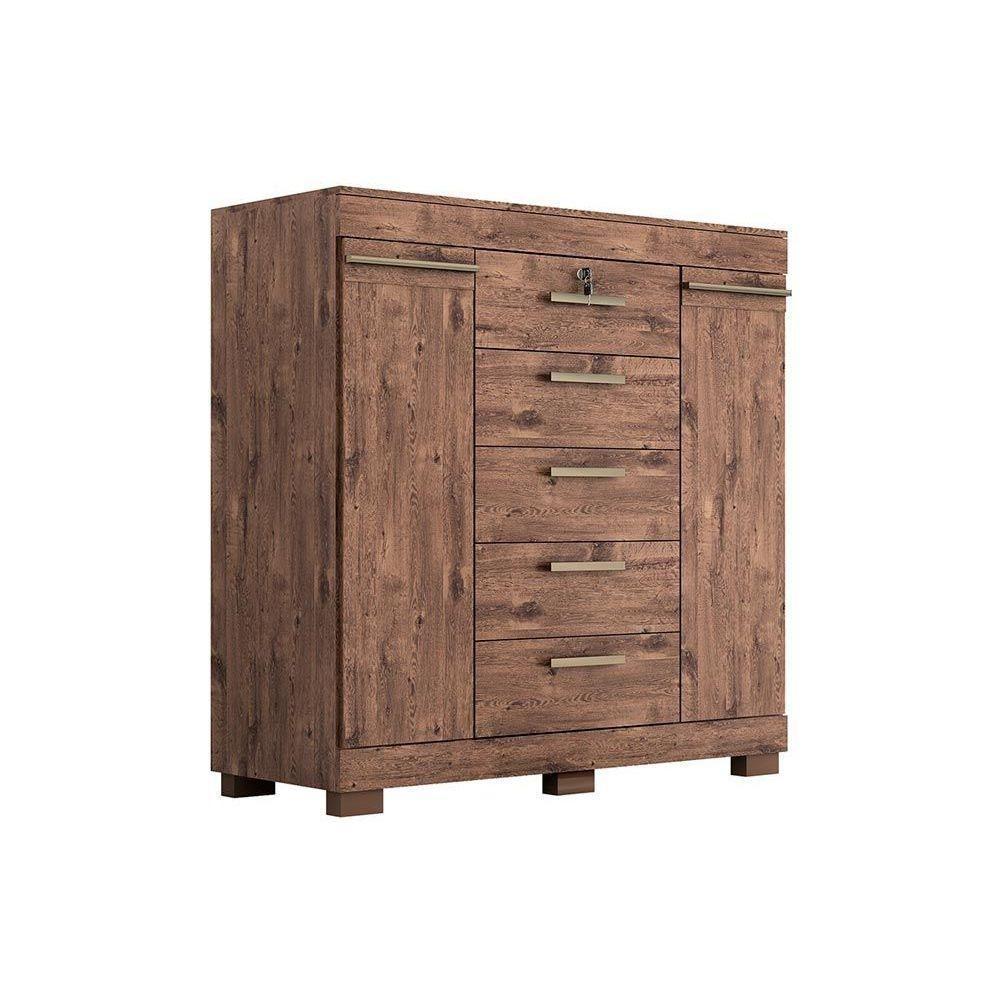 Cômoda Casal 2 Portas E 5 Gavetas Diana Nature-off White - Acp - 5