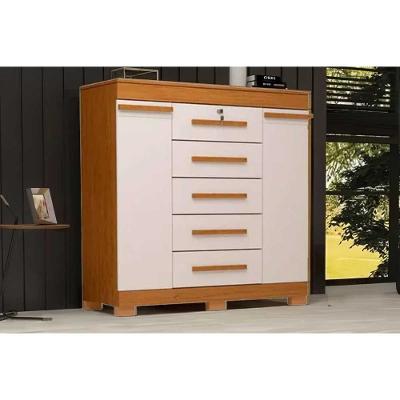 Cômoda de Quarto Diana 5 Gavetas em MDF com Puxador de Plástico Off White Nature