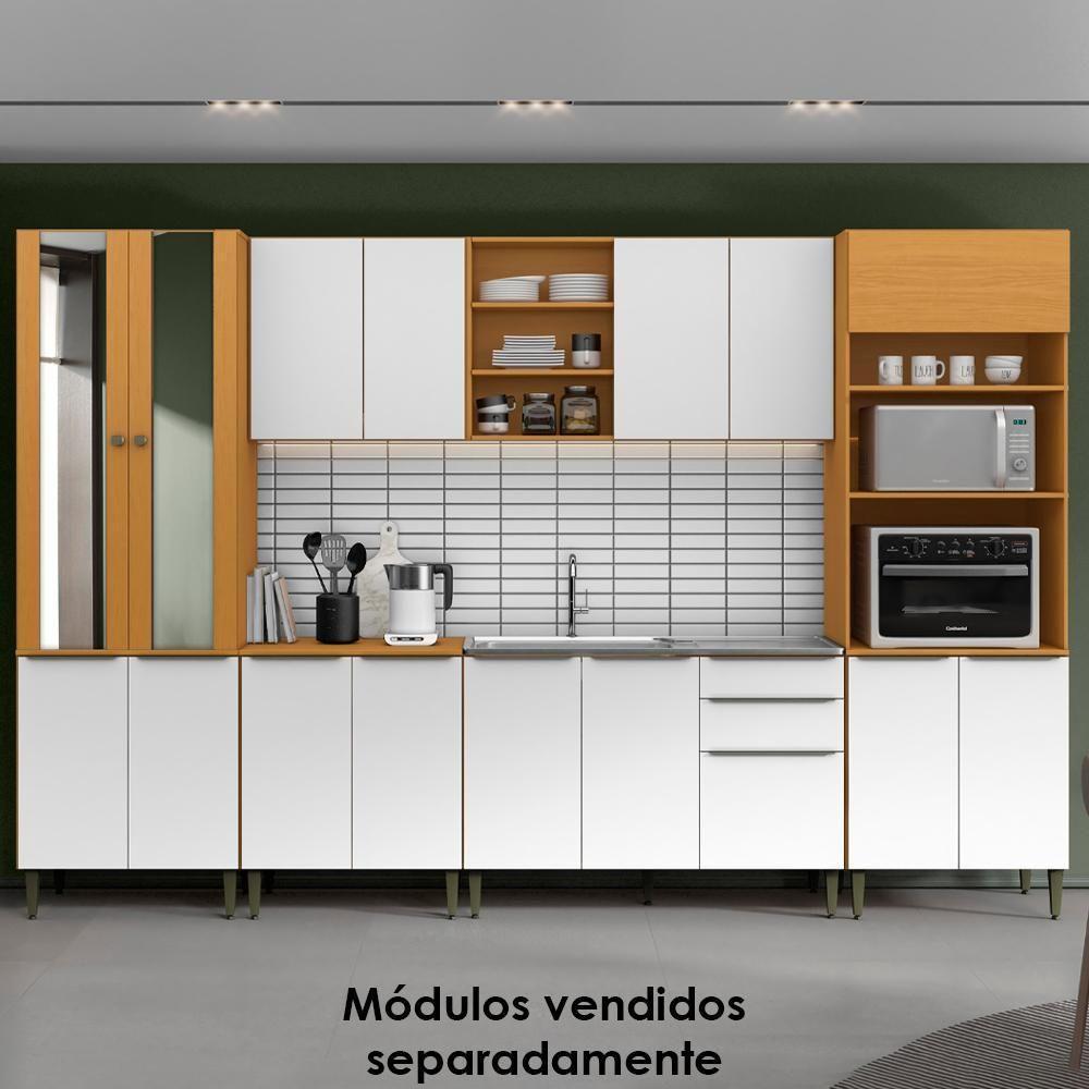 Armario Aereo E Balcao Para Pia 120 Cm Cinamomo Branco Armoveis Cinamomo Branco - 8