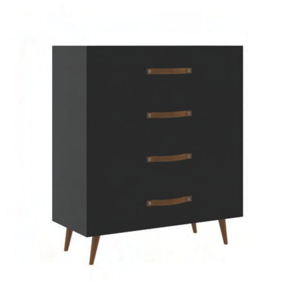 Comoda 4 Gavetas Padua Preto - 2