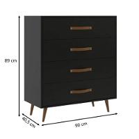 Comoda 4 Gavetas Padua Preto - 3