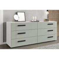 Cômoda Casal Lisboa C- 6 Gavetas Branco-verde - Politorno - 1