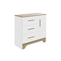 Cômoda Bebê Popy Retrô C- 1 Porta E 3 Gavetas Branco-amendoa - Peroba - 1