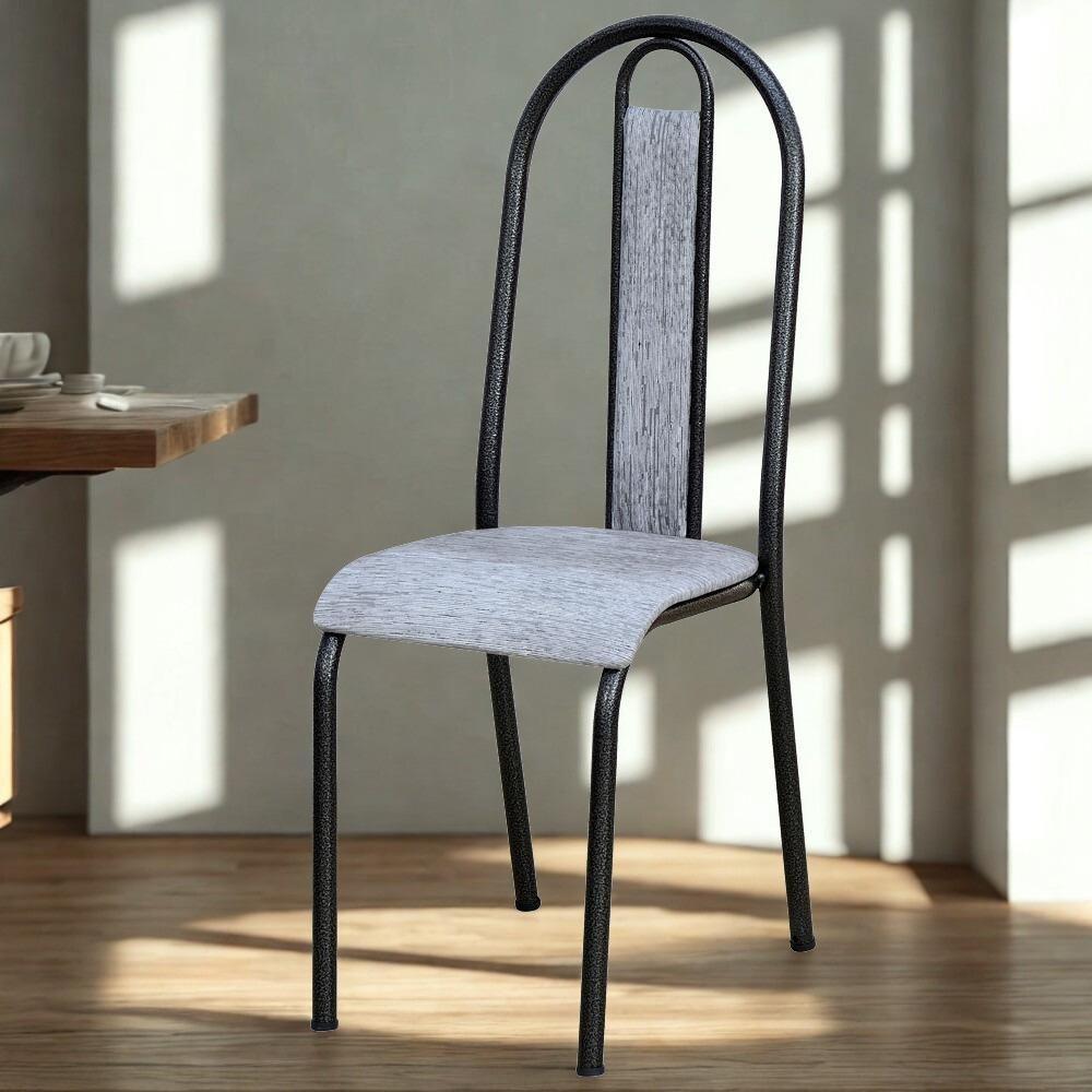 Cadeira Tubular America 058 Cromo Preto Assento Grafiato Artef Grafiato - 2