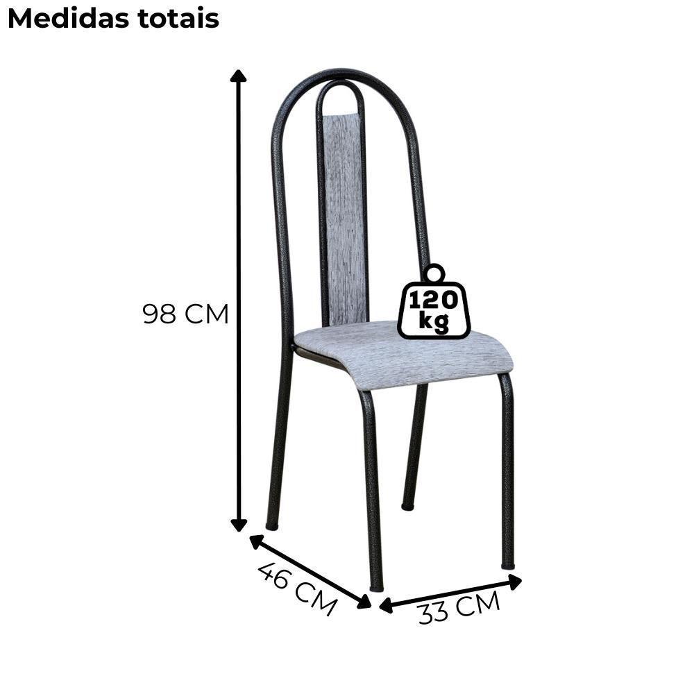 Cadeira Tubular America 058 Cromo Preto Assento Grafiato Artef Grafiato - 3