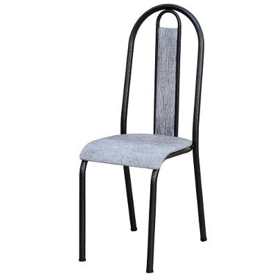 Cadeira Tubular America 058 Cromo Preto Assento Grafiato Artef Grafiato