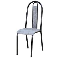 Cadeira Tubular America 058 Cromo Preto Assento Grafiato Artef Grafiato - 1