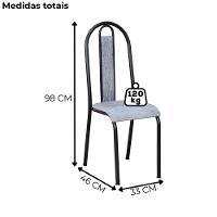 Cadeira Tubular America 058 Cromo Preto Assento Grafiato Artef Grafiato - 3