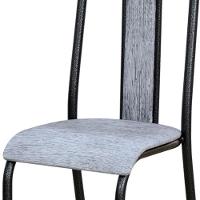 Cadeira Tubular America 058 Cromo Preto Assento Grafiato Artef Grafiato